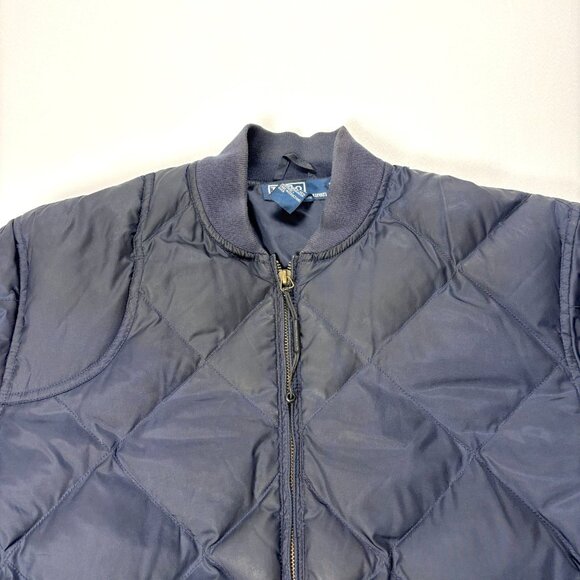 Vintage Polo Ralph Lauren Mens Diamond Quilted Down Jacket Sz M Blue - Picture 2 of 7